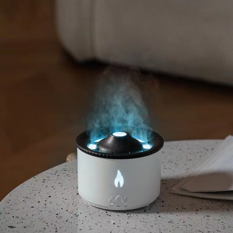 Ultrasone etherische olie diffuser met vlamlicht en kwalnevelmodus aromatherapie apparaat
