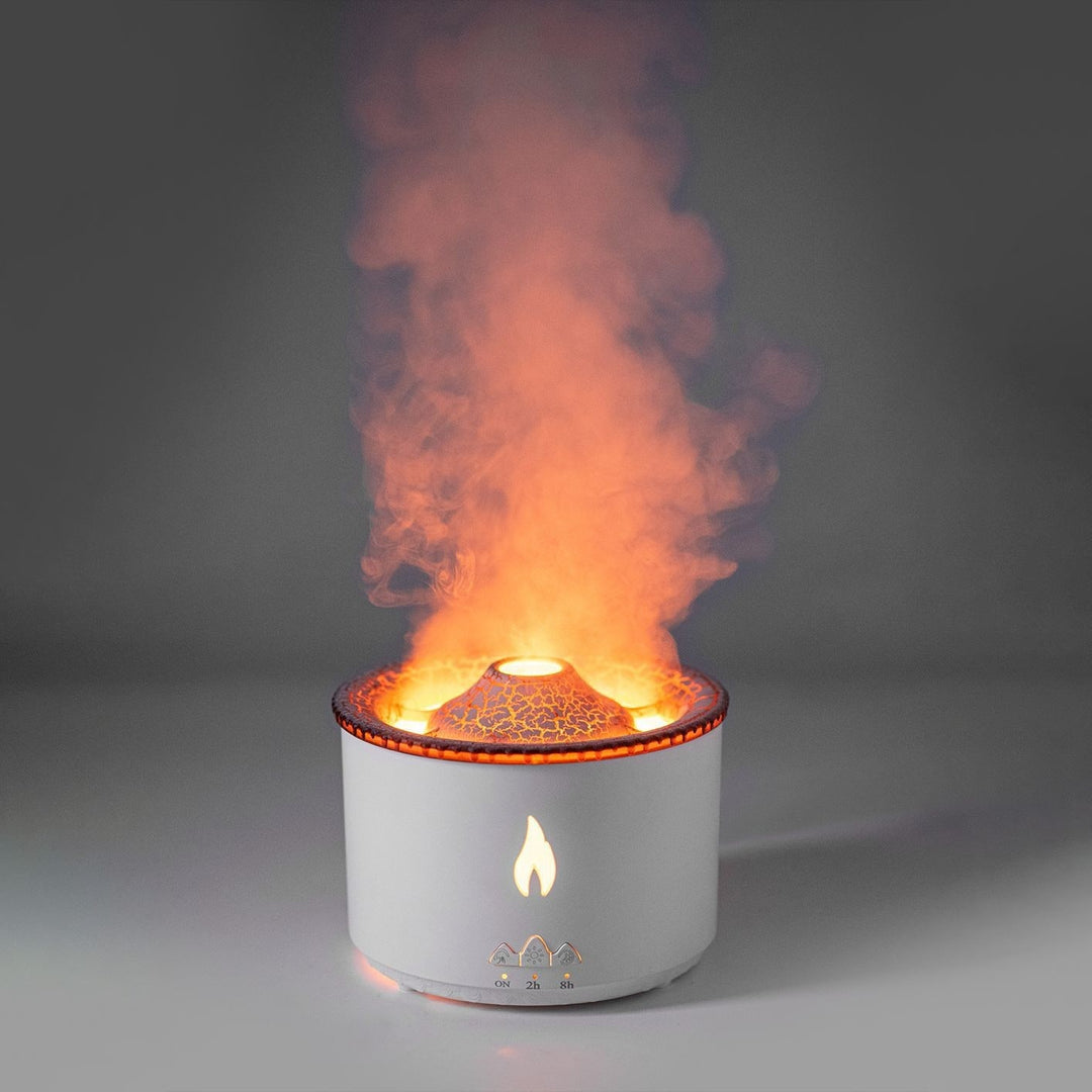 Ultrasone etherische olie diffuser met vlamlicht en kwalnevelmodus aromatherapie apparaat