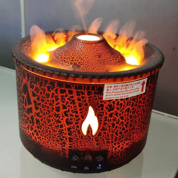 Ultrasone etherische olie diffuser met vlamlicht en kwalnevelmodus aromatherapie apparaat
