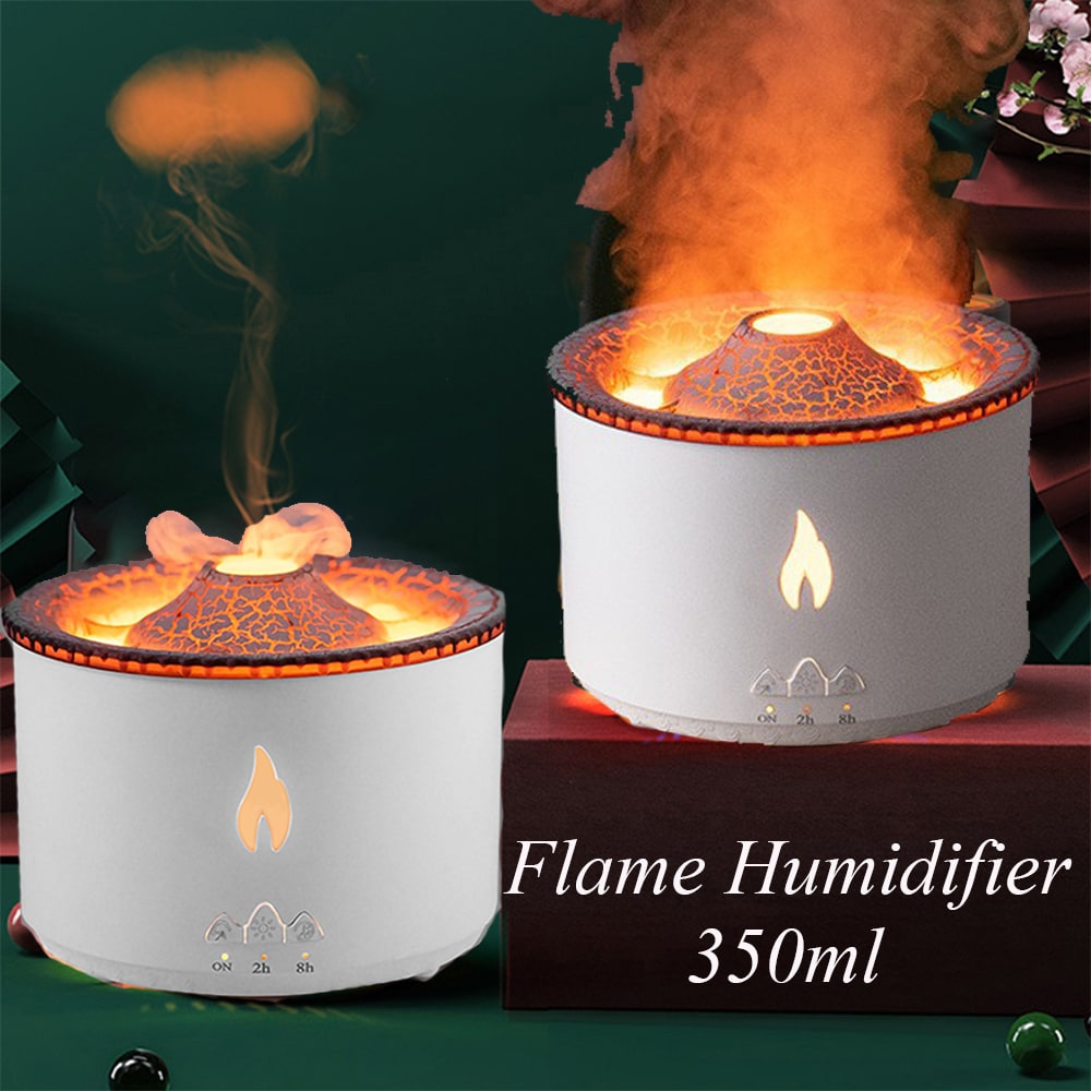 Ultrasone etherische olie diffuser met vlamlicht en kwalnevelmodus aromatherapie apparaat