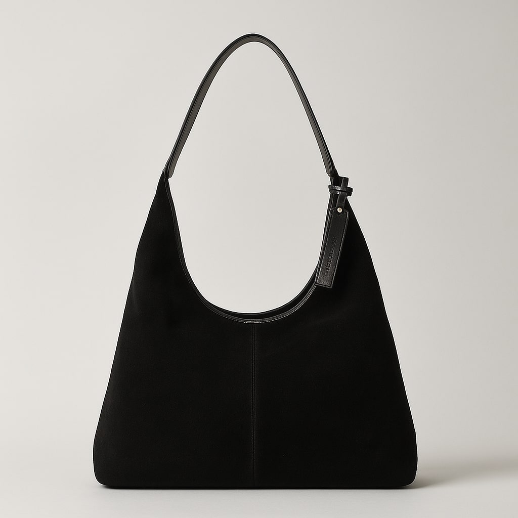 Schoudertas voor dames | Schoudertas van suède | Vintage tas | Lederin