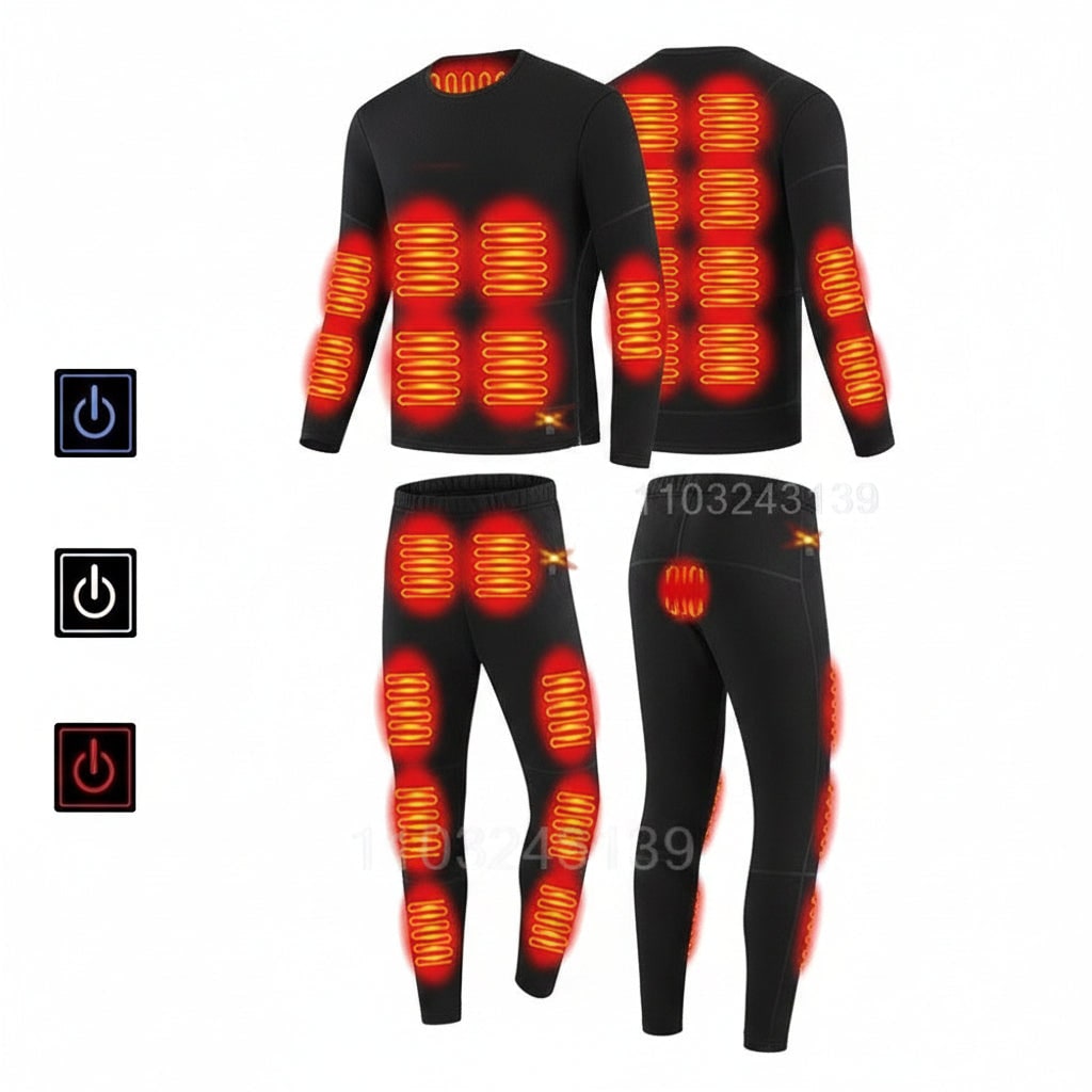 USB-verwarmd thermo-ondergoed met warmtezones