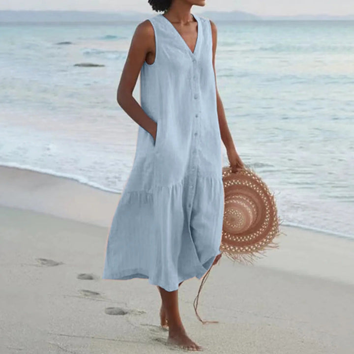 Zomerse Jurk voor Dames – Mouwloze Casual Vakantiejurk