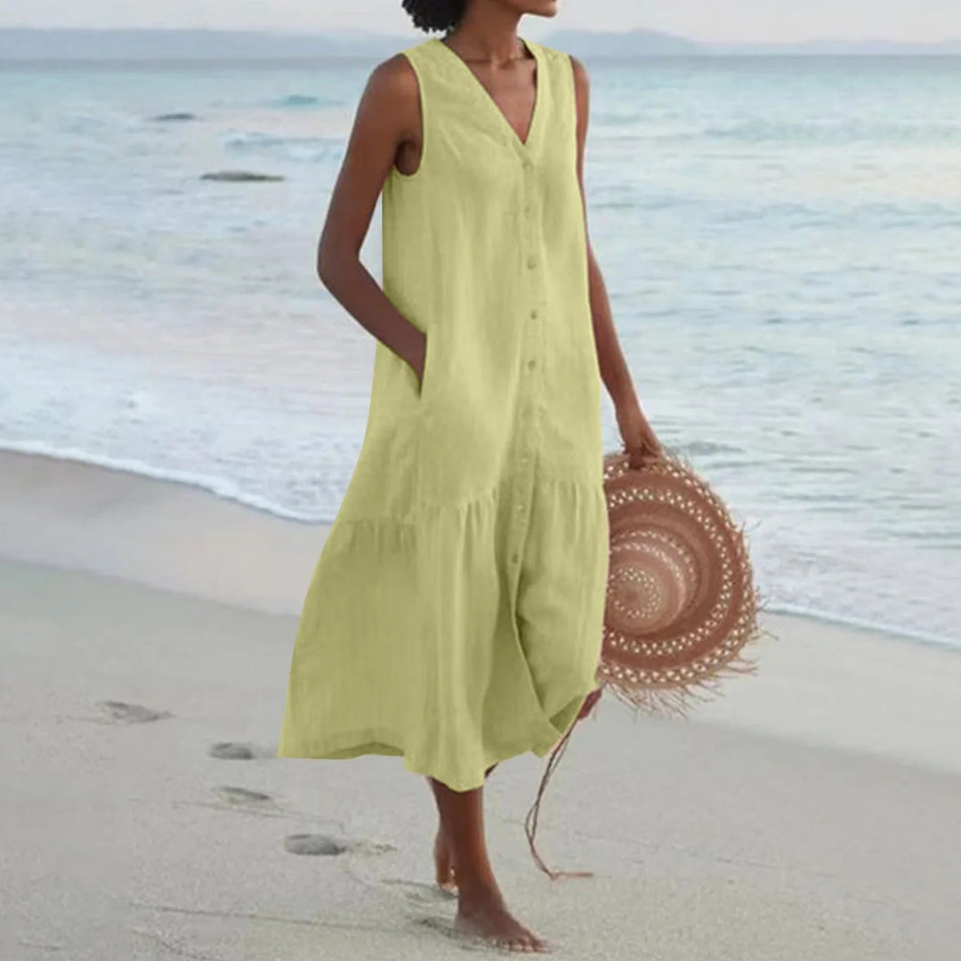 Zomerse Jurk voor Dames – Mouwloze Casual Vakantiejurk