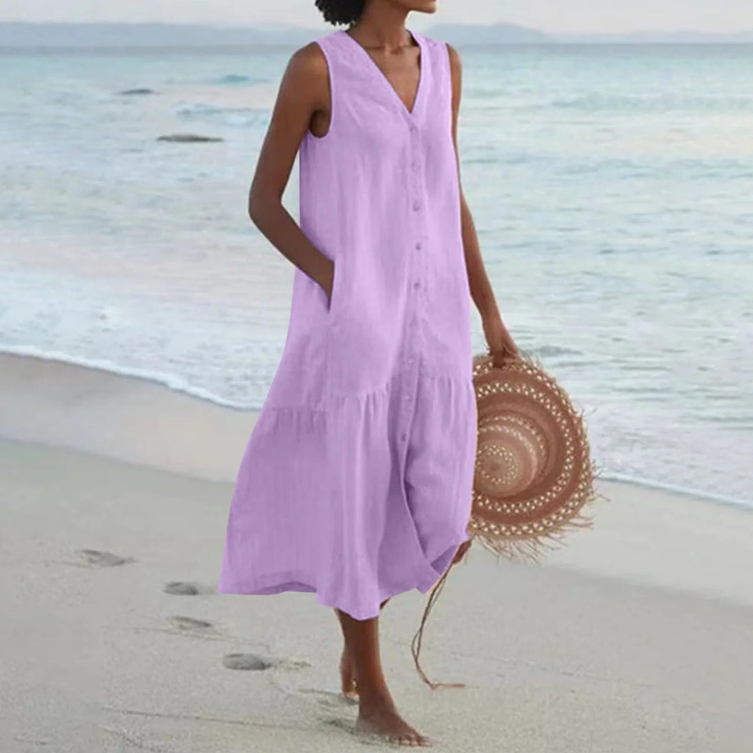 Zomerse Jurk voor Dames – Mouwloze Casual Vakantiejurk