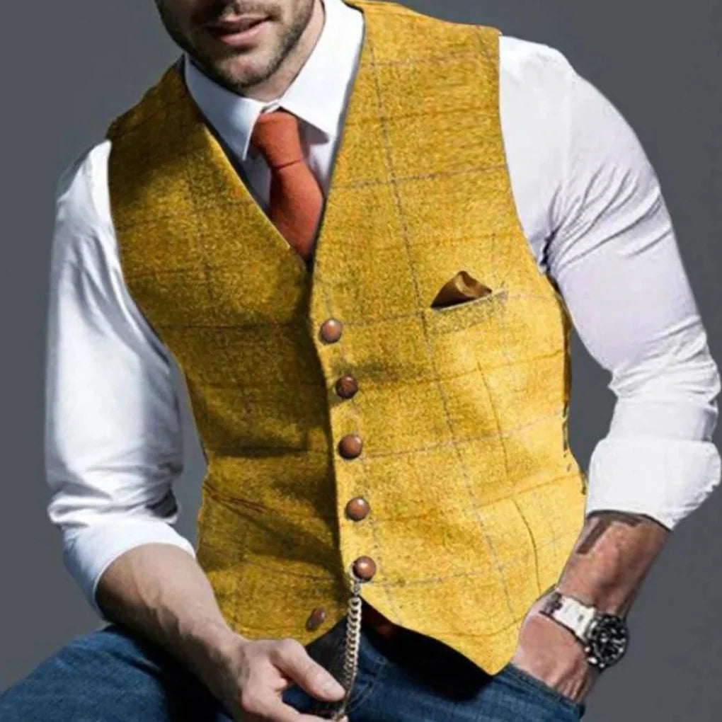 Heren Vintage Gilet – Klassieke Heritage met Gelaagde Stijl