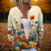 Open cardigan met vintage bloemenprint