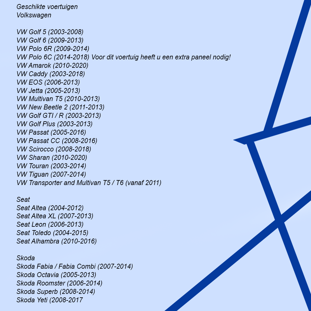CarPlay & Android Auto voor Golf, Polo of Caddy H270