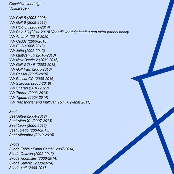 CarPlay & Android Auto voor Golf, Polo of Caddy H270