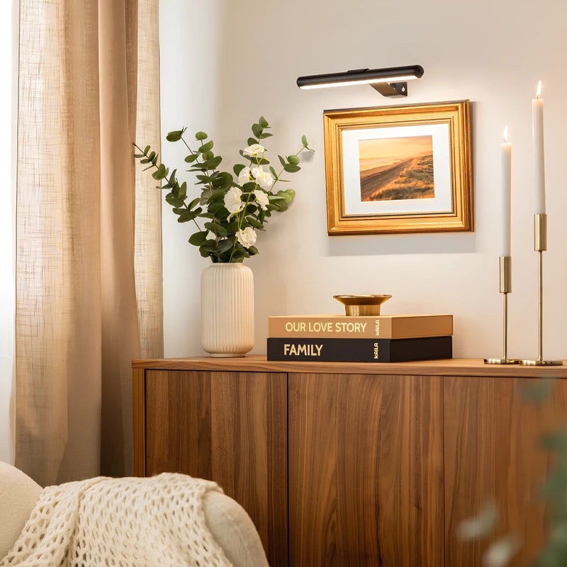 Wandlamp schilderijverlichting LED oplaadbaar draadloos metaal