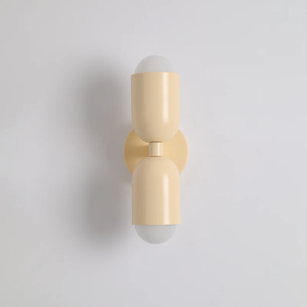Wandlamp met LED-verlichting omhoog en omlaag en kleurblokontwerp