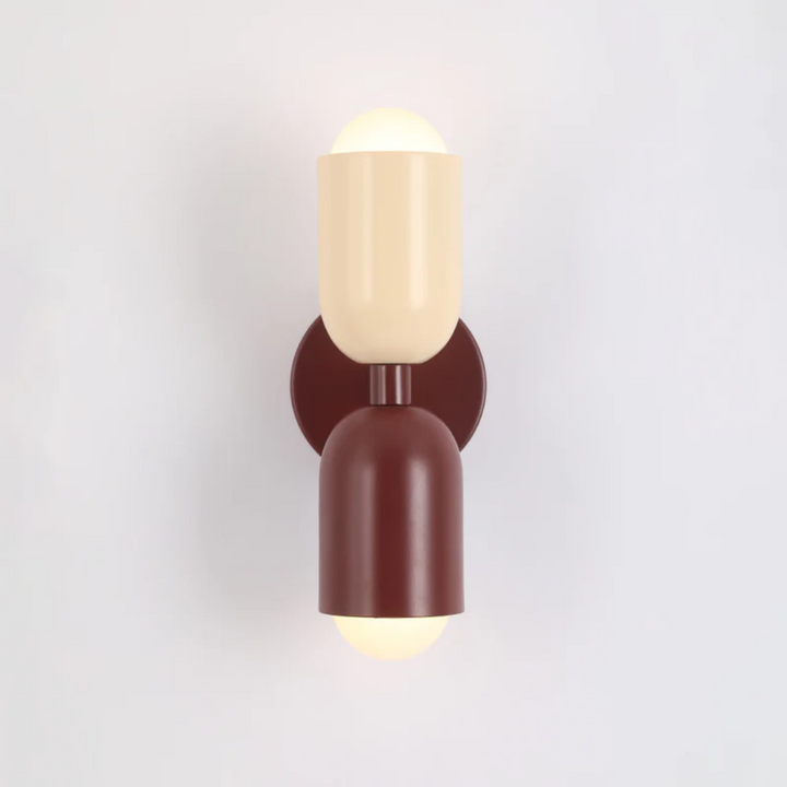 Wandlamp met LED-verlichting omhoog en omlaag en kleurblokontwerp