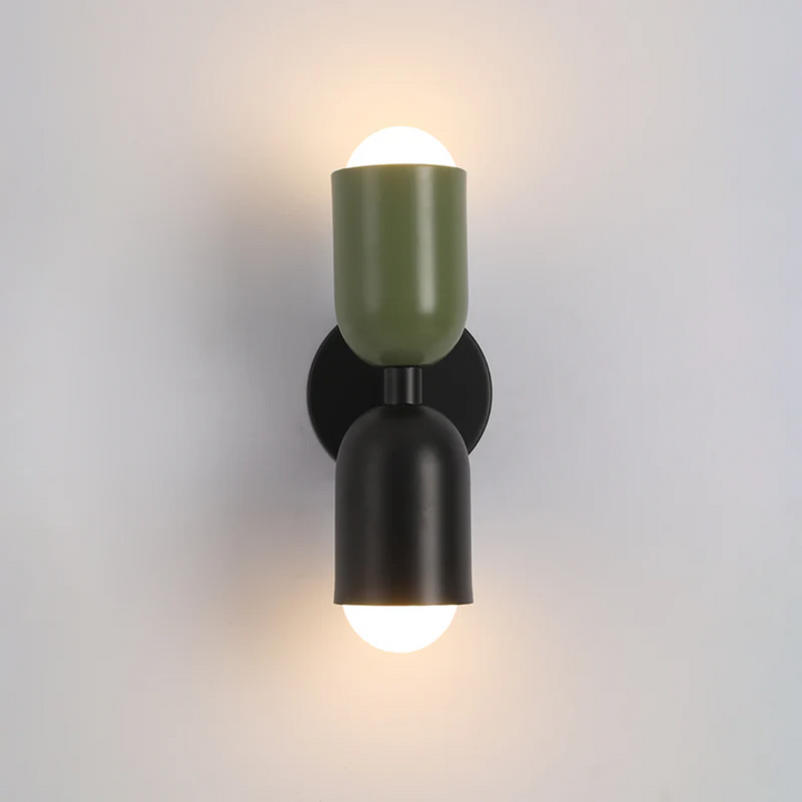 Wandlamp met LED-verlichting omhoog en omlaag en kleurblokontwerp
