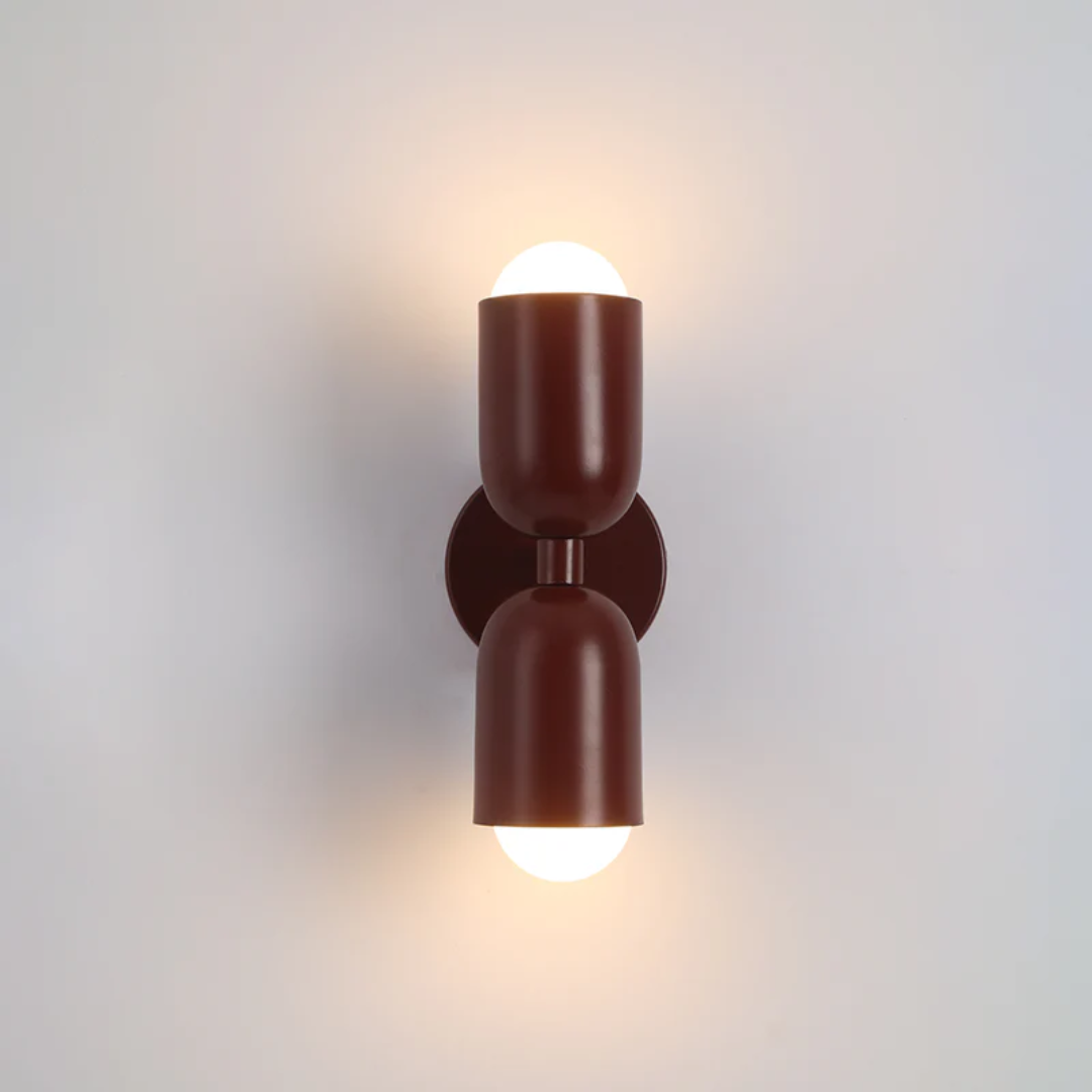 Wandlamp met LED-verlichting omhoog en omlaag en kleurblokontwerp