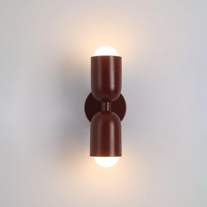 Wandlamp met LED-verlichting omhoog en omlaag en kleurblokontwerp