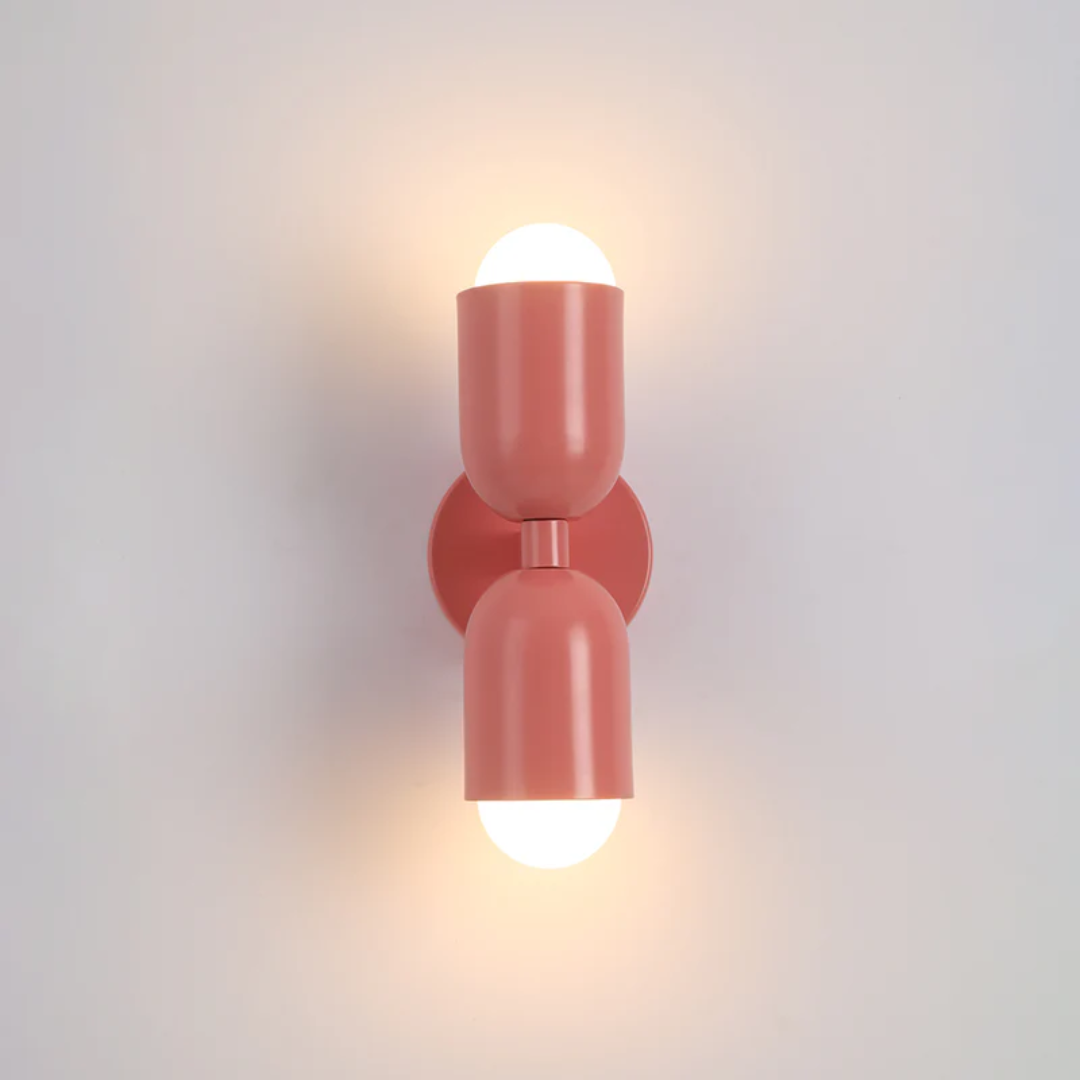 Wandlamp met LED-verlichting omhoog en omlaag en kleurblokontwerp