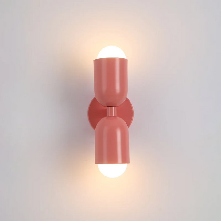 Wandlamp met LED-verlichting omhoog en omlaag en kleurblokontwerp