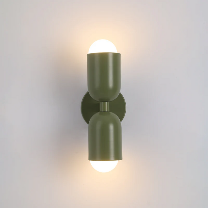 Wandlamp met LED-verlichting omhoog en omlaag en kleurblokontwerp