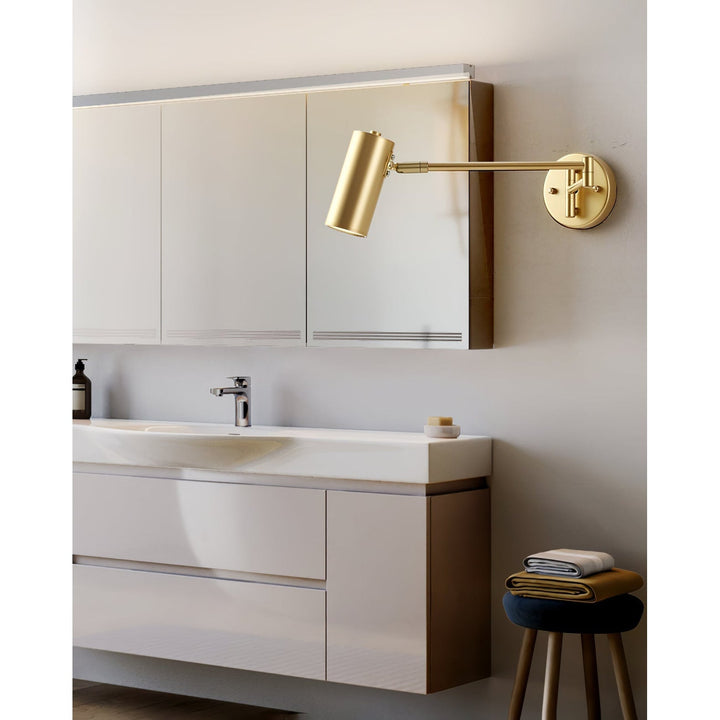 Wandlamp met zwenkarm en verstelbare kop als leeslamp