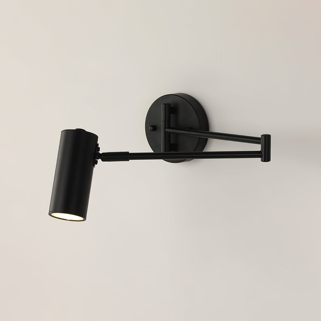 Wandlamp met zwenkarm en verstelbare kop als leeslamp