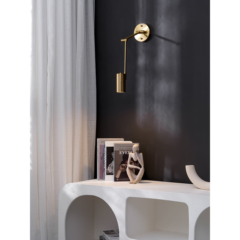 Wandlamp met zwenkarm en verstelbare kop als leeslamp