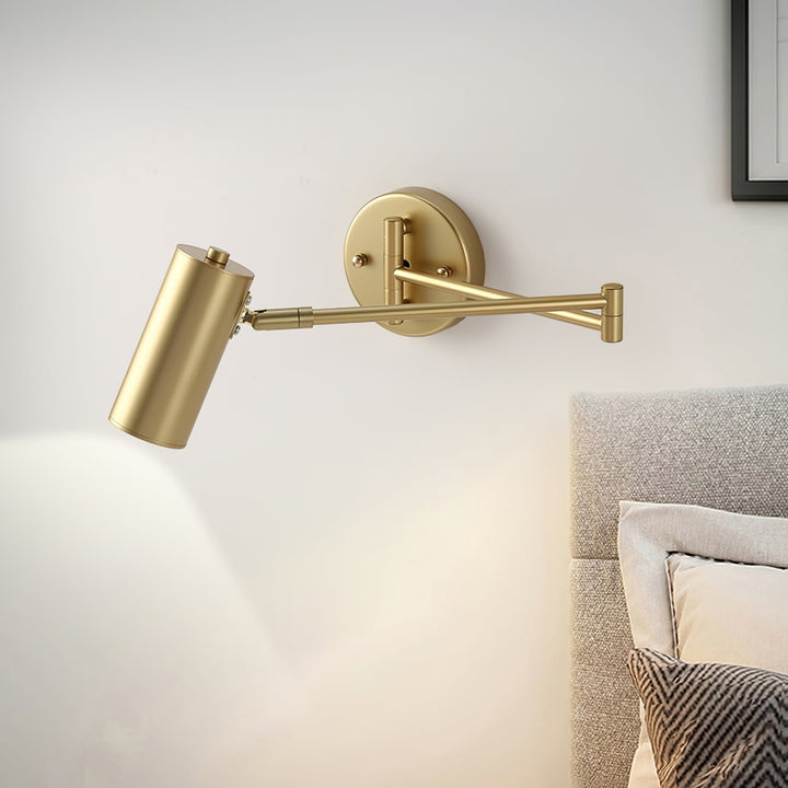 Wandlamp met zwenkarm en verstelbare kop als leeslamp