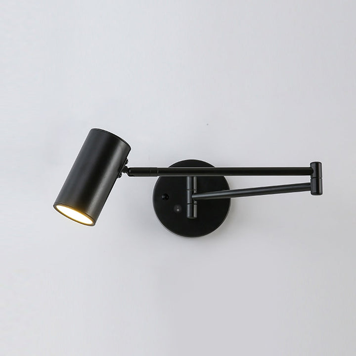 Wandlamp met zwenkarm en verstelbare kop als leeslamp