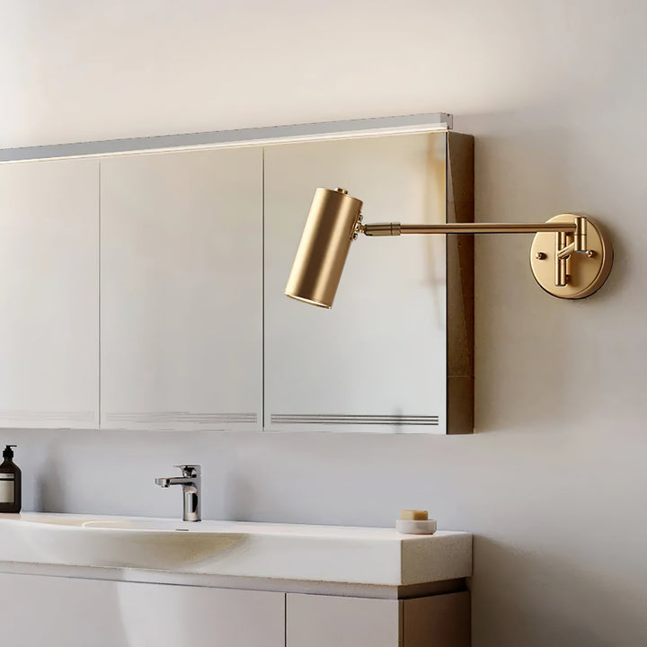 Wandlamp met zwenkarm en verstelbare kop als leeslamp