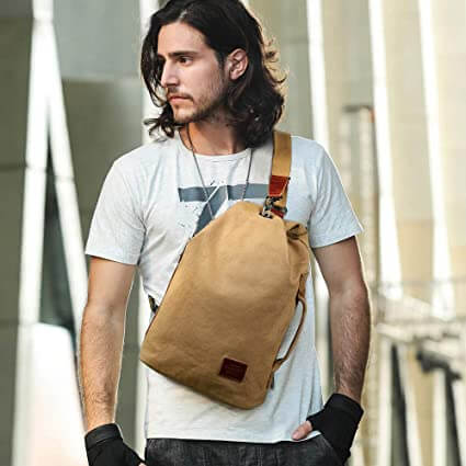 Waterdichte Canvas Schoudertas met Antidiefstalvak – MultiWear