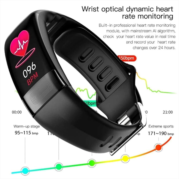 Waterbestendige fitnesstracker wearable hartslag activiteit siliconen band ECG-monitor