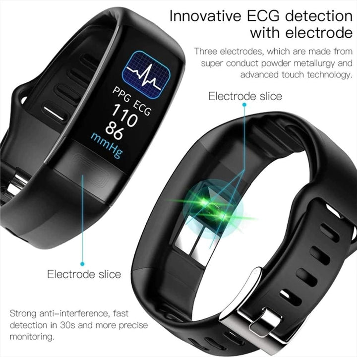 Waterbestendige fitnesstracker wearable hartslag activiteit siliconen band ECG-monitor