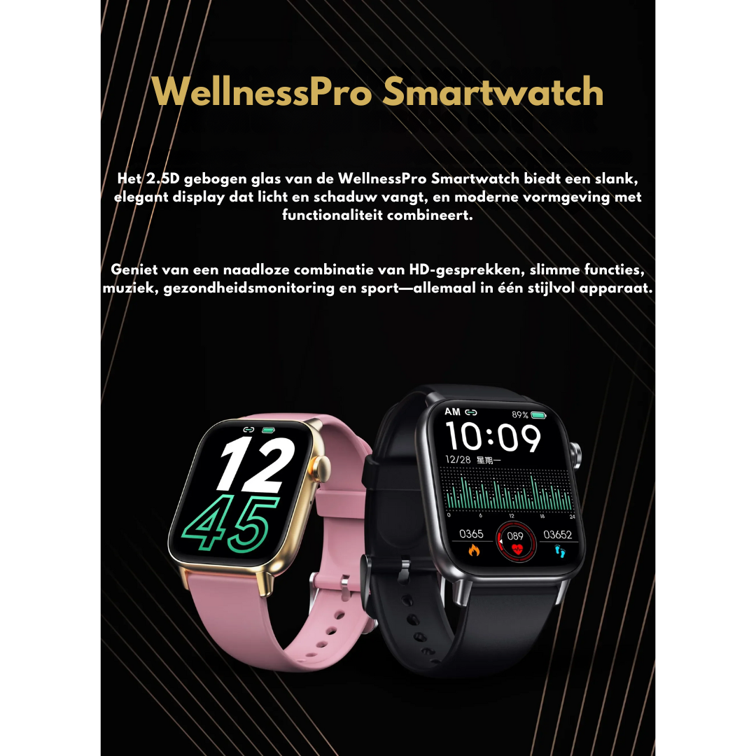 WellnessPro Smartwatch - Gezondheid | Waterdicht