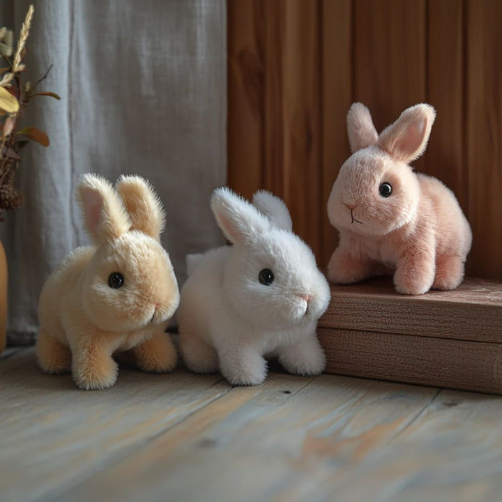 Verzwaarde knuffelkonijn met zachte pluche vacht en realistische details voor emotionele steun