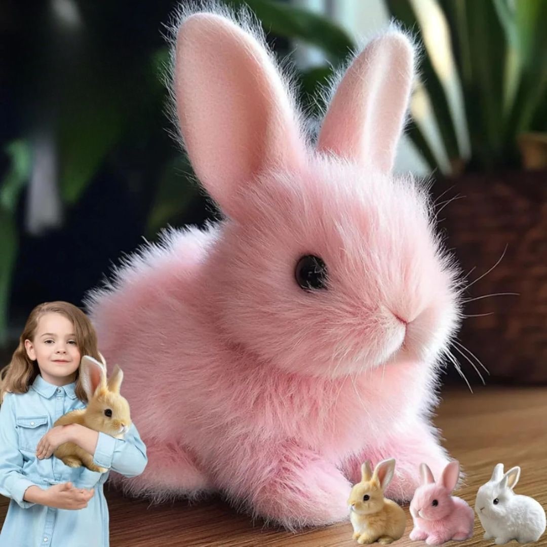 Verzwaarde knuffelkonijn met zachte pluche vacht en realistische details voor emotionele steun