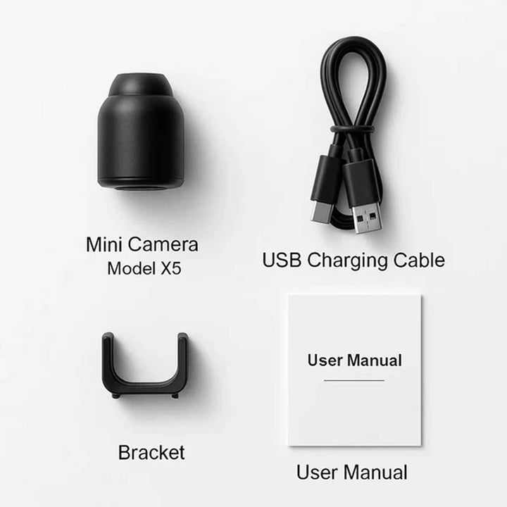Draadloze mini beveiligingscamera voor huis systeem met nachtzicht en verborgen compact design