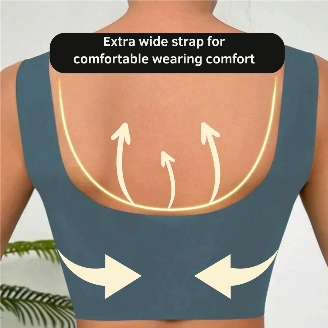 Draadloze push-upbeha comfortabel naadloos mesh uitneembare vulling brede bandjes zonder beugel