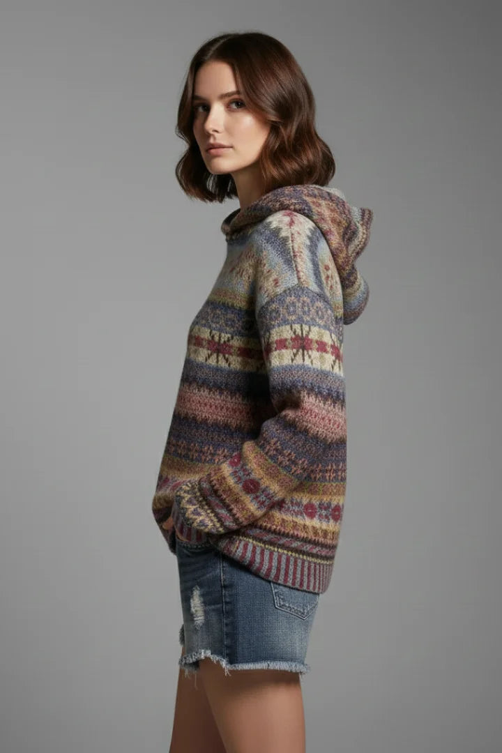 Hoodie met geribbelde boorden
