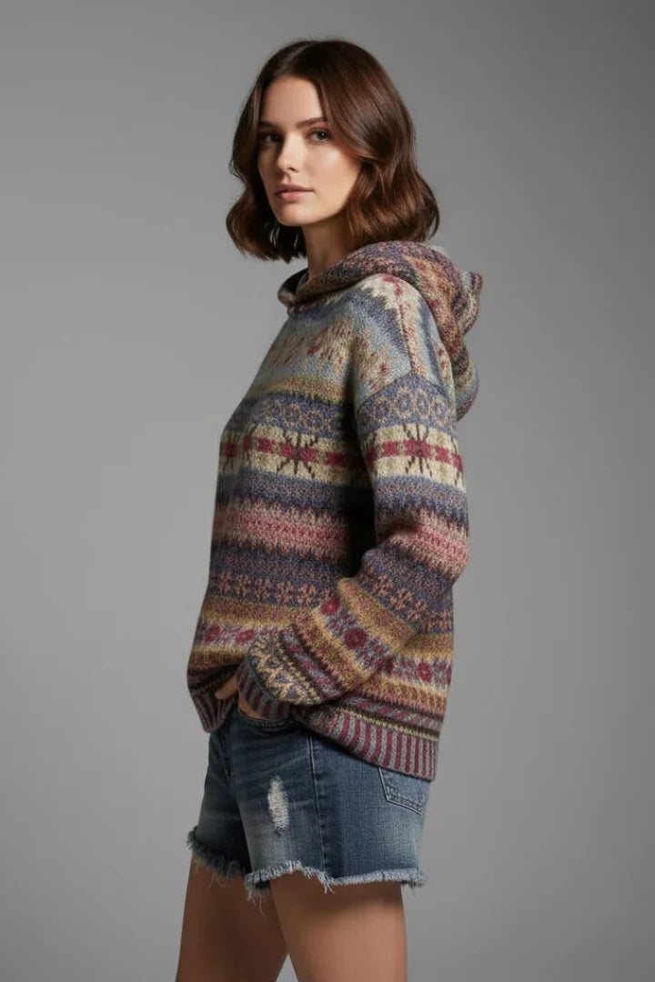 Hoodie met geribbelde boorden