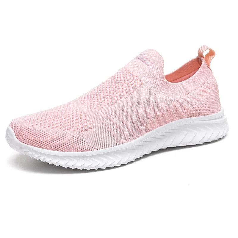 Gebreide instap sneakers met voetboogondersteuning