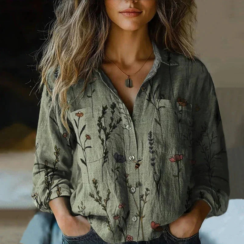 Bohemian blouse met patroon en relaxed fit