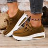 Suède platform veterschoenen met sneakerlook