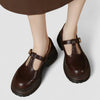 Robuuste leren platform Mary Jane-schoenen