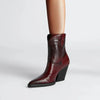 Western enkellaarzen met crocoprint