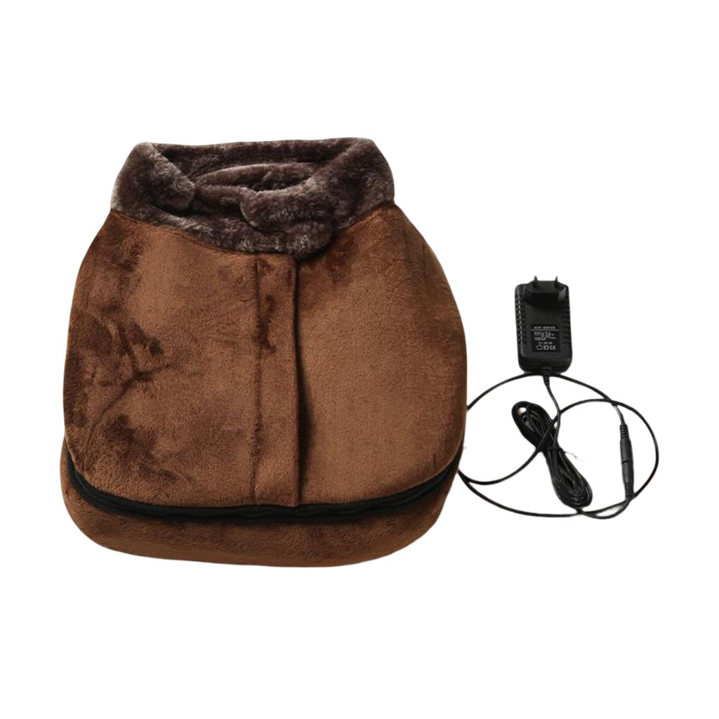 Pluche voetenwarmer met shiatsu-vibratie en warmte