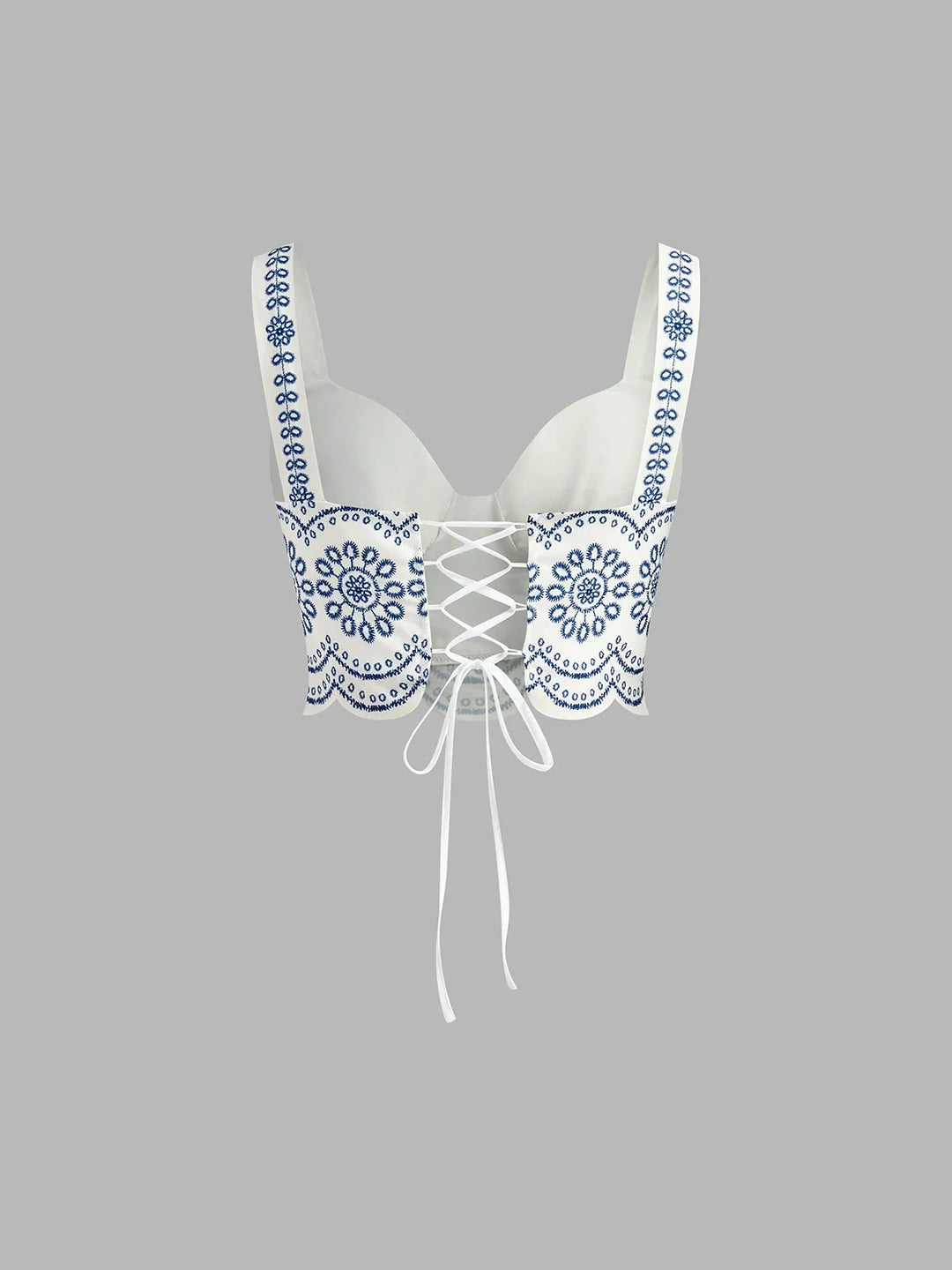 Geborduurde crop top en maxi-rok co-ord set