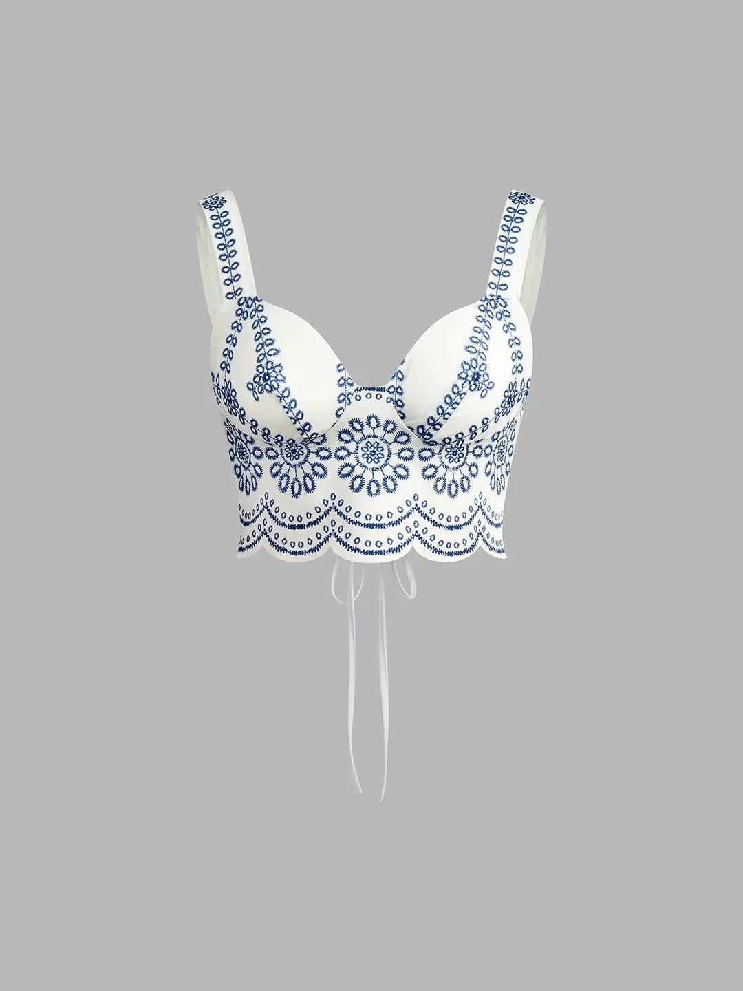 Geborduurde crop top en maxi-rok co-ord set