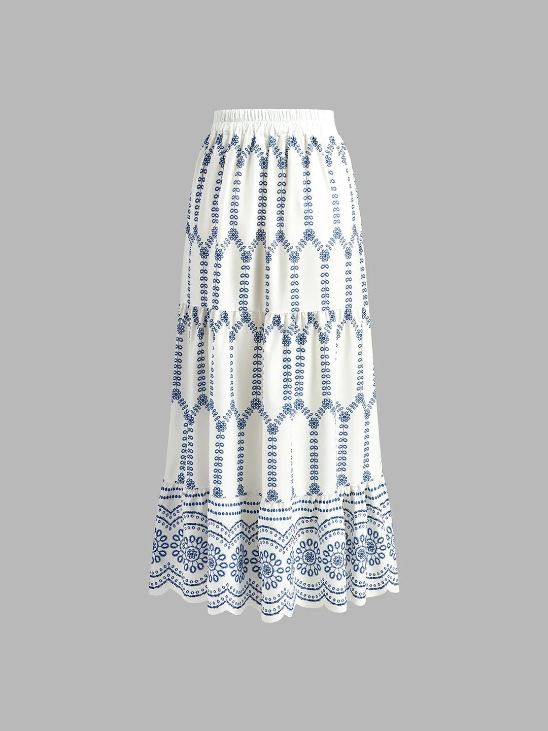 Geborduurde crop top en maxi-rok co-ord set