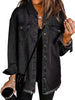 Used-look spijkerjack met gerafelde zoom