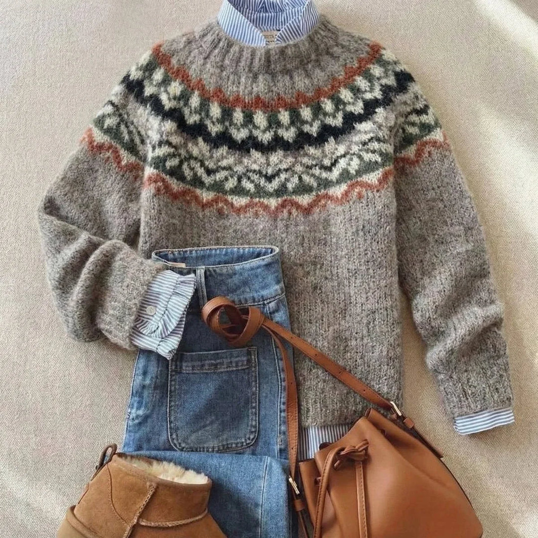 Noorse Fair Isle trui met relaxed fit