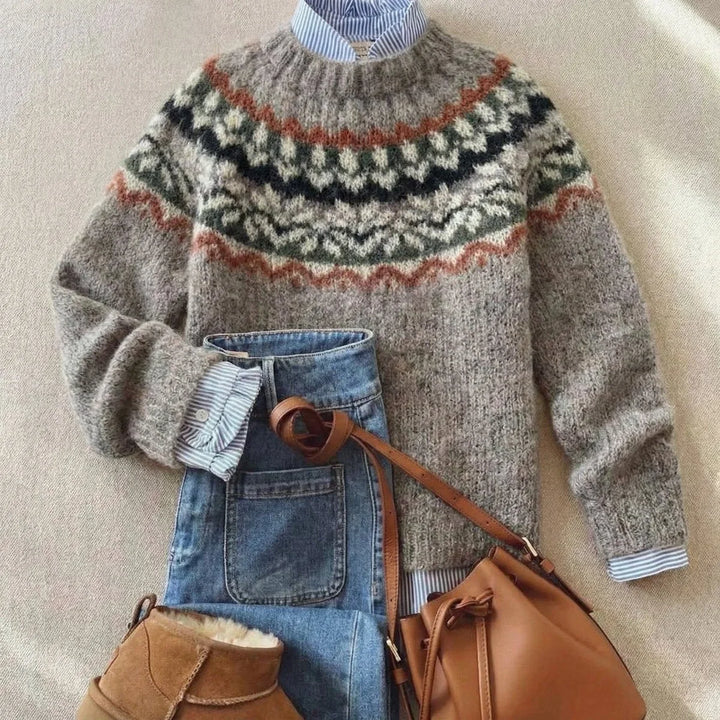 Noorse Fair Isle trui met relaxed fit